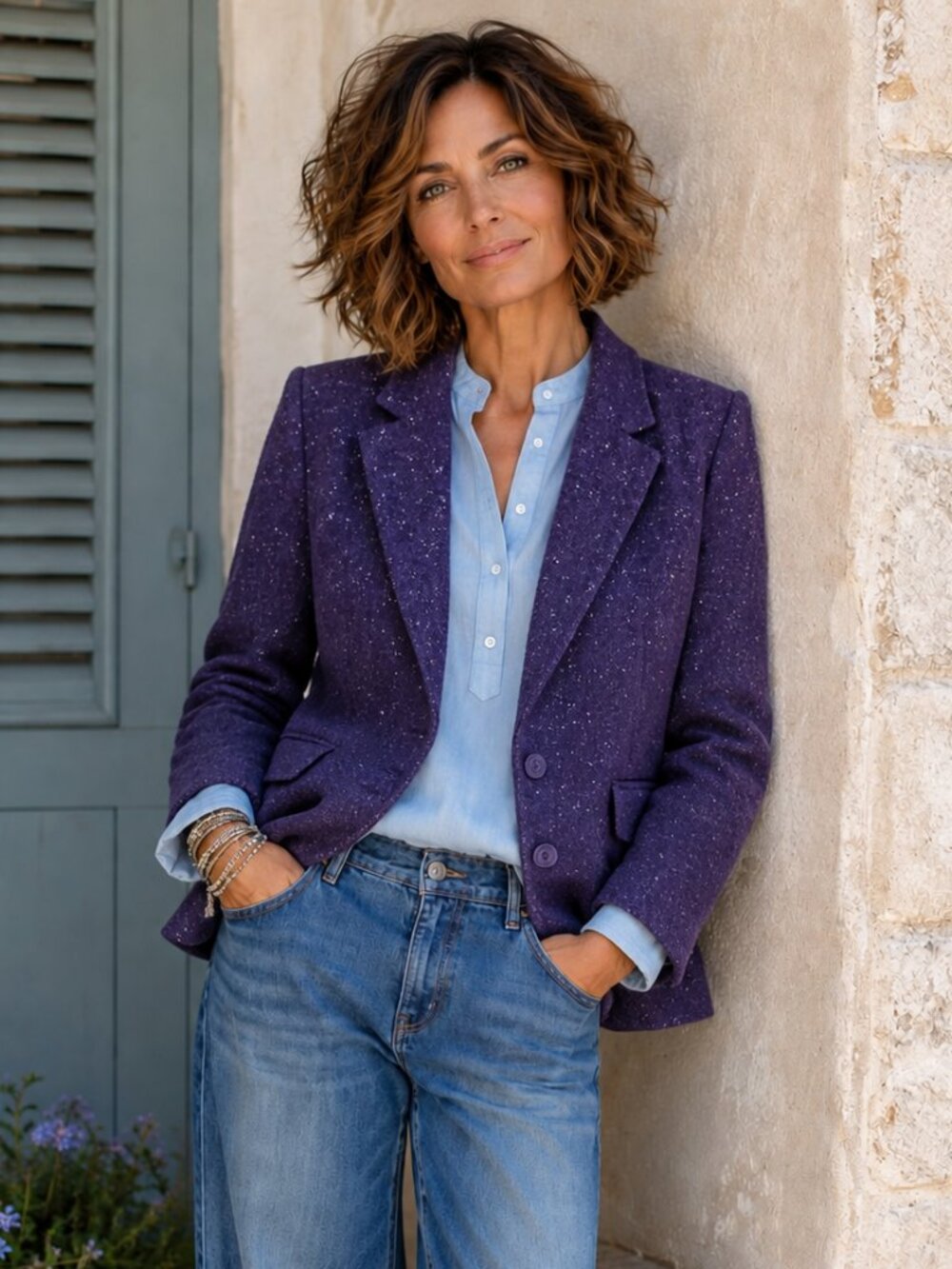 Jessica Purple flecked traditional blazer